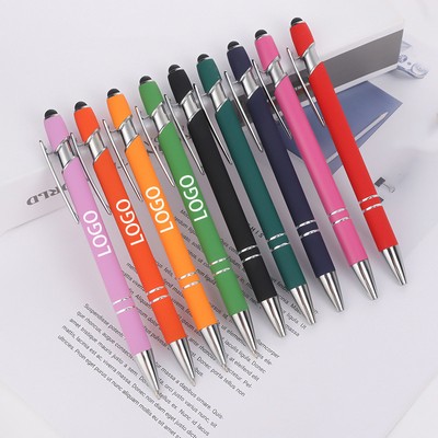 Laser Soft-Touch Aluminuml Pen w/ Stylus